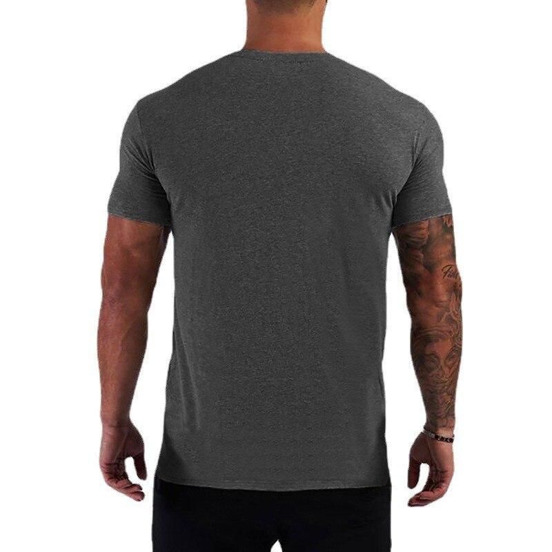 Muscleguys Tricouri grafice, cu decolteu în V, pentru antrenament fitness, respirabile, cu mânecă scurtă