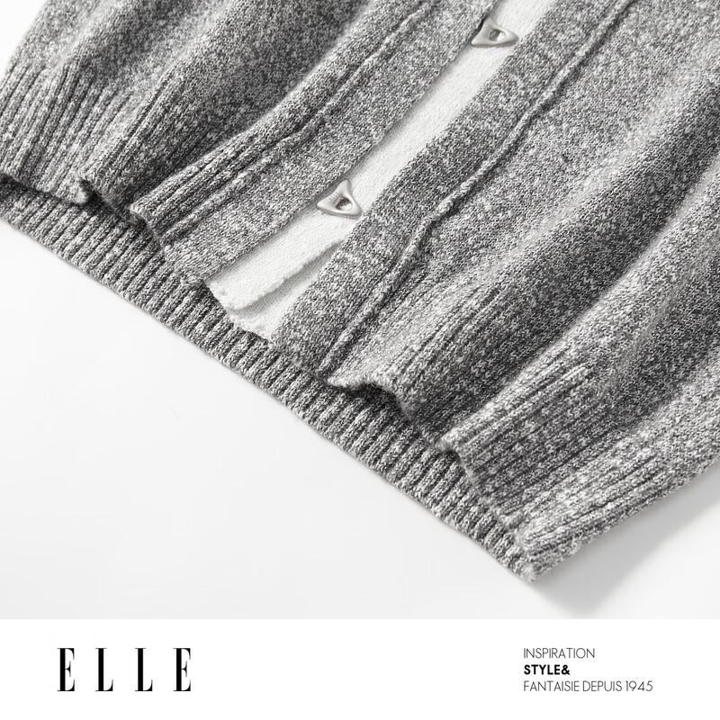 ELLE Alpaca Blend Faux Two-Piece Knit Cardigan