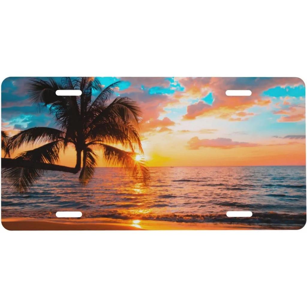 Vintage Plaque Landscape Mountain Beach License Plate Vanity Novelty Metal Tin Sign Garage Bar Pub Club Home Wall Decor XInch