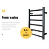 80W IPX5 Waterproof Bathroom 45°~70℃ 304 Stainless Steel Temperature &Time control Smart Home Heated Towel Rail Electric Towel Rack