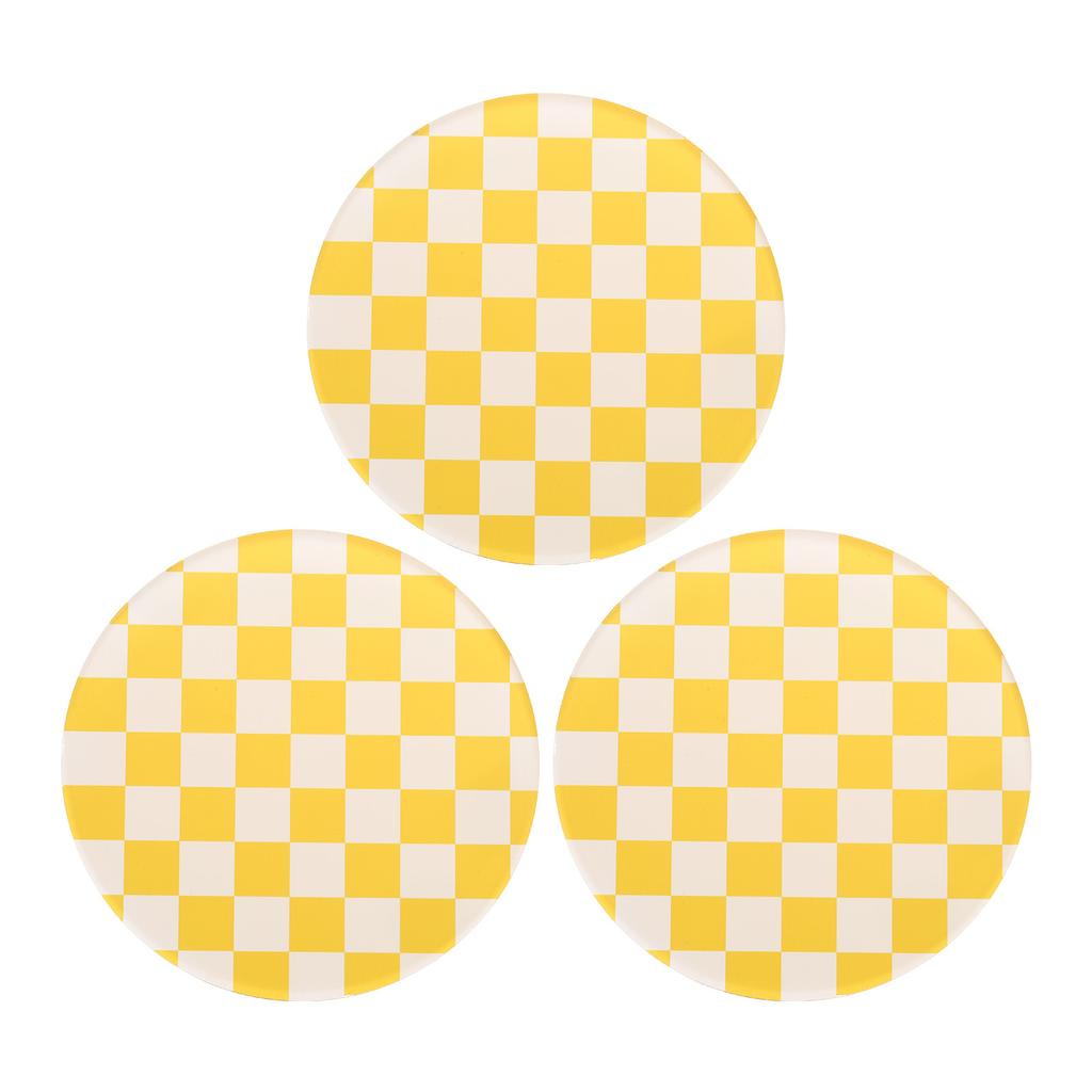 3pcs Acrylic Cup Coasters Acrylic Drink Coaster Tabletop Protection Mat for Mugs and Cups Office Kitchen