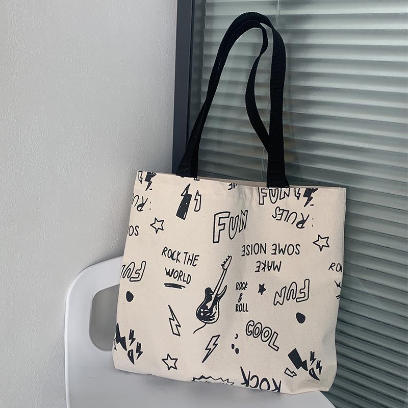 New Canvas Shoulder Bag - Women's Large Capacity Retro Ulzzang College Bookbag for Autumn/Winter