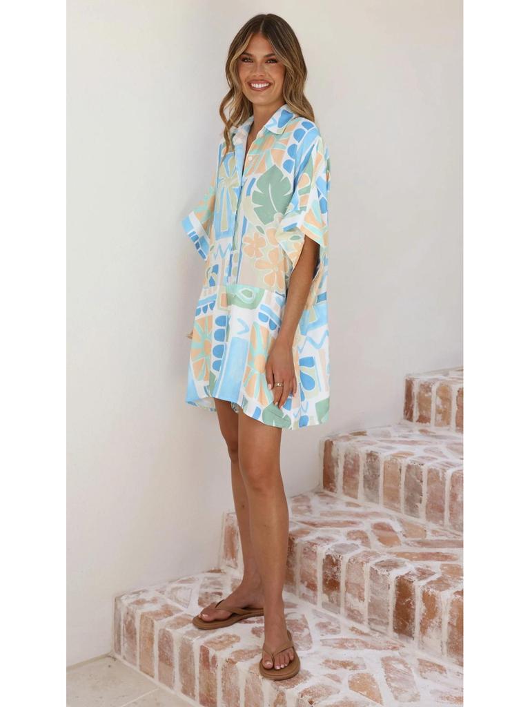 2025 Loose Casual Holiday Printed Linen Jumpsuit