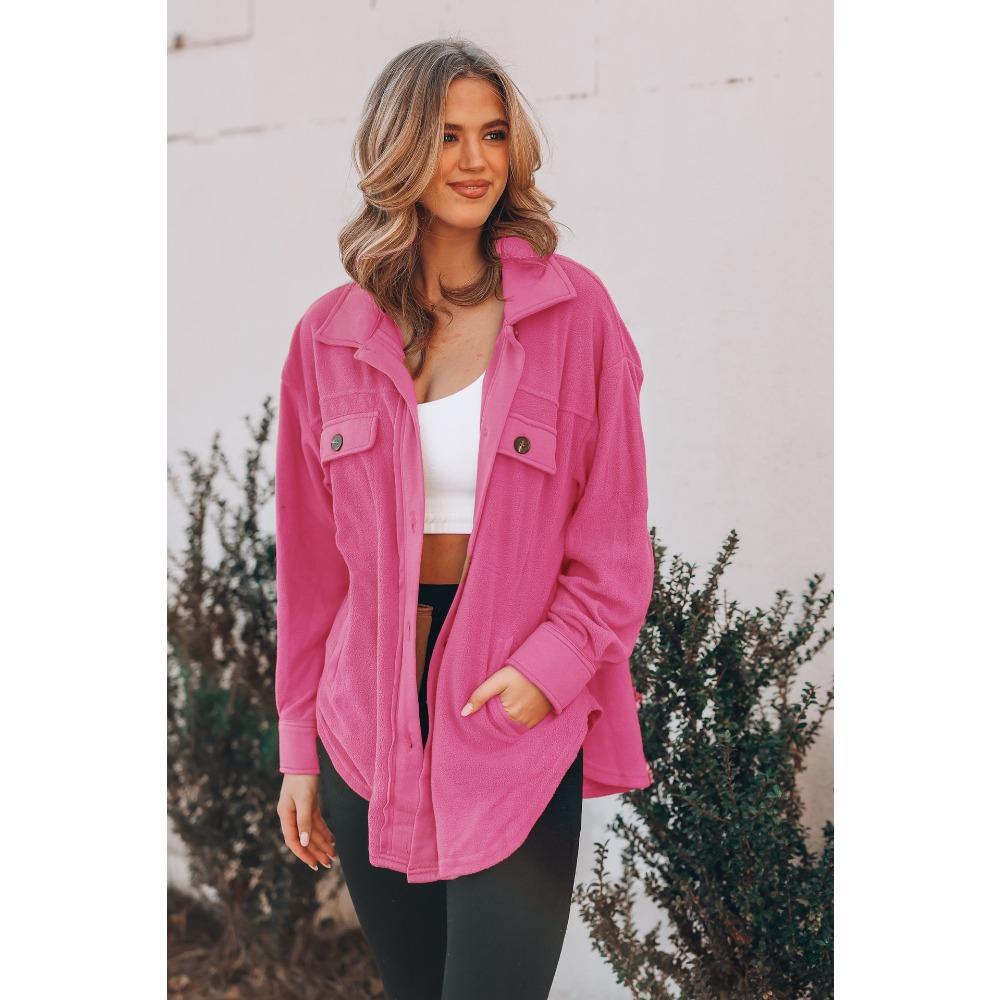 Winter Women's Fashion Long-sleeved Single-breasted Cardigan Fleece Sweater Woolen Jacket