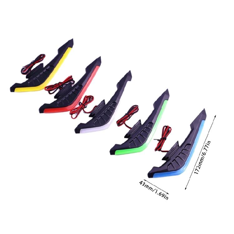 LED Decorative Winglets Body Trim Sticker Fairing Air Deflectors For Increased Motorbike And Electric Bike Visibility 2x