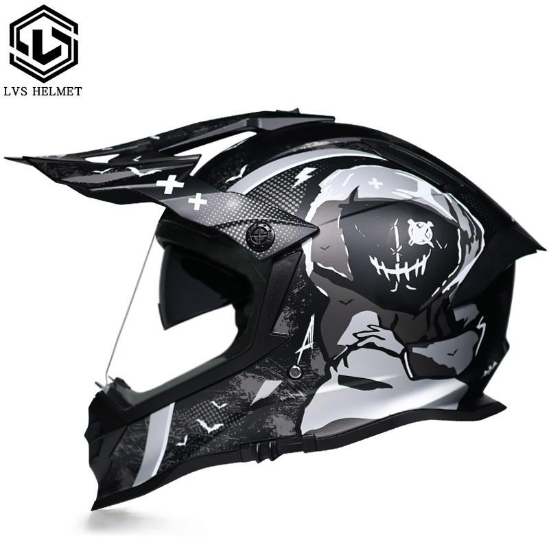 Dual Lens Adventure Motorcycle Helmet Off-Road Street Use DOT ECE Certified Men Women Full Face Riding Gear