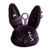Bag Charm Gothic Black Bunny Plush Keychain Kawaii Rabbit Pendant Purse Accessory Backpack Hanging Decor