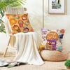 Fun CCookie RunS Cushion Cover Breathable and skinfriendly linen pillowcase square removable and washable cushion