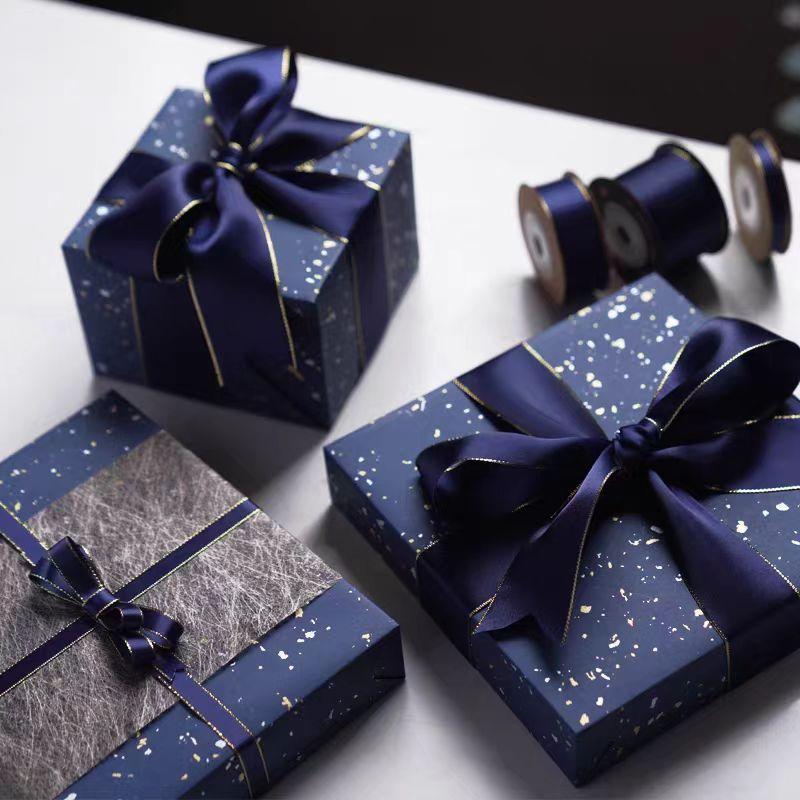 Navy Blue Gift Wrapping Paper Roll Large Rolls 43cm X 3m Gold/Silver Sparkles Craft Packaging Christmas Party Gift Box Paper