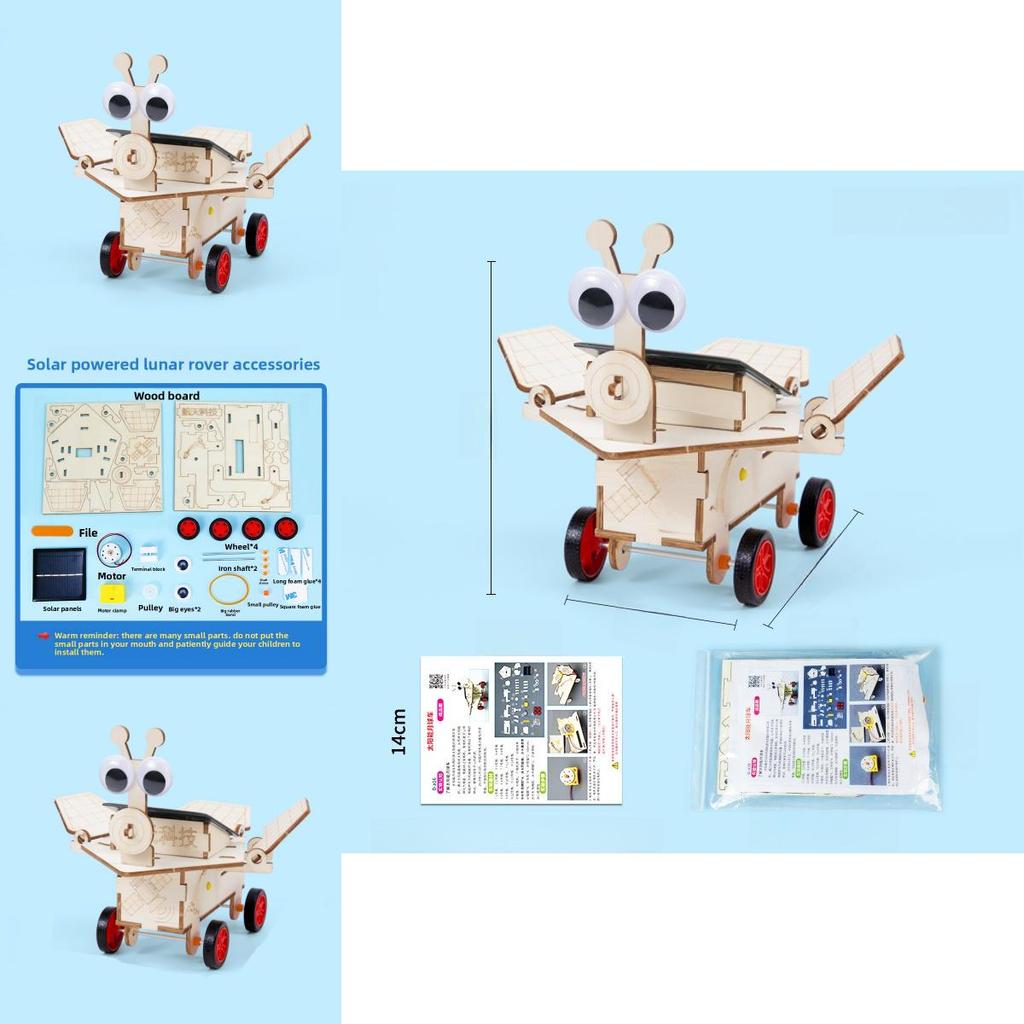 Wissenschaftsexperiment DIY Solar Mond Rover mit wiederaufladbarem Motor für Kinder Wissenschaftliches Bildungsset
