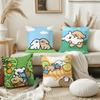 Cartoon Line Dog Maltese Pillow Case Square Double-Sided Printing Sofa Cushion Cover Pillowcase Bedroom Bedside