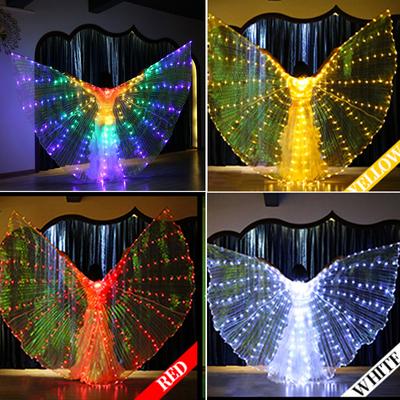 Bauchtanz-Flügel leuchten weiße LED-Schmetterlings-Glühen-Engelstanz-Erwachsenen-Kind-Performance-Kleidung