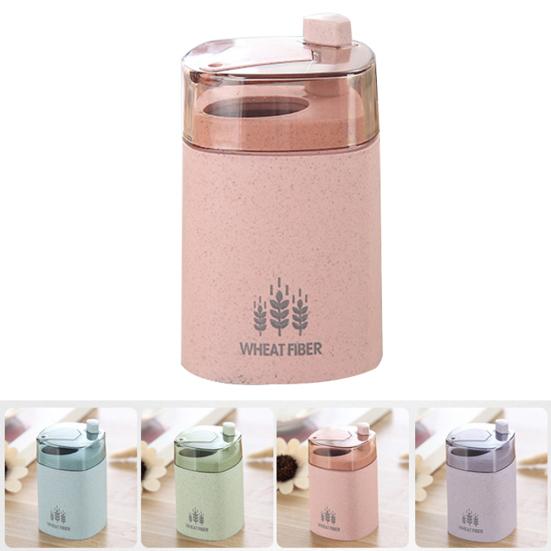 Fashion Plastic Straw Automatic Toothpick Holder Container Dispenser Home Decor