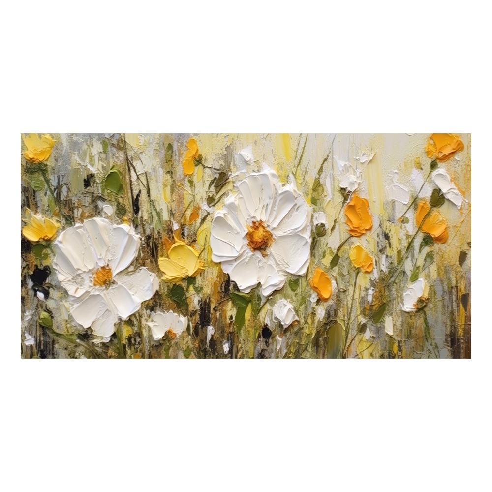 Canvas Painting Abstract Canvas Art Print Elegant Cream Flora Perfect for Living Room Decor, Wall Art Sofa Background