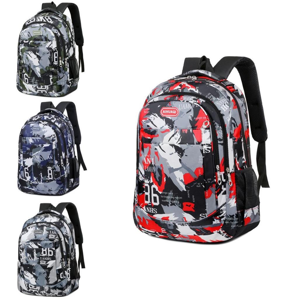 Fashionable Striped Printed Schoolbag Wear Resistant Anti Splashing Water Bag