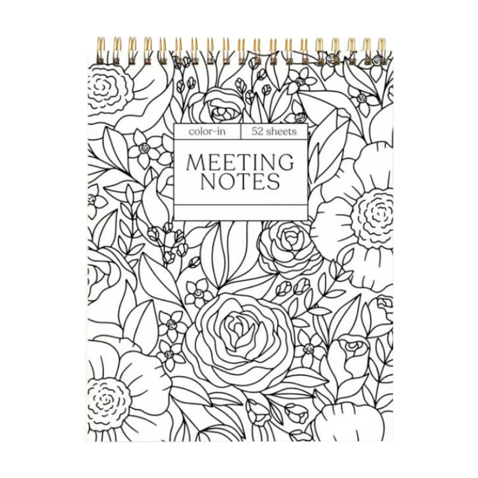 

Красочные спиральные блокноты и ежедневники, красивый и красивый цветочный дизайн дневника, цветочные заметки для встреч раскраска One Size