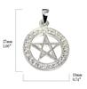 Pentagram Star Pendant with Zirconia, Sterling Silver 925