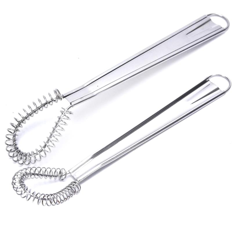Frusta Manuale a Molla in Acciaio Inossidabile da 20 cm Mini Miscelatore da Cucina per Uova Salse