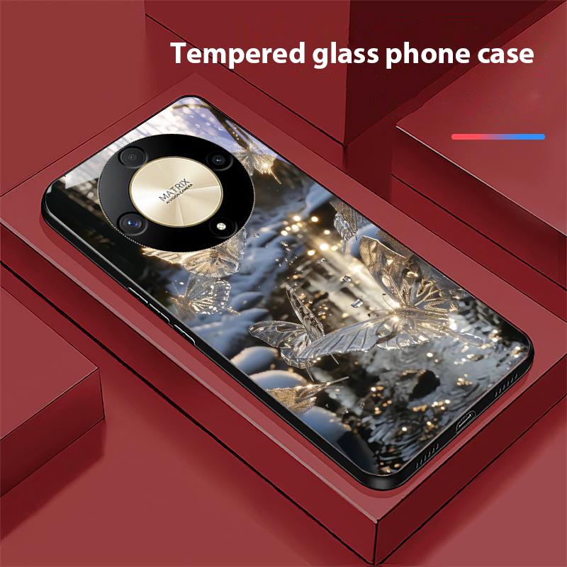 Carcasă de telefon din sticlă temperată cu gradient fluture pentru Honor Magic 6 50 70 90 Lite X7b 200 Pro Nova 10 Nova 5T X6 P30 Pura 70 Ultra