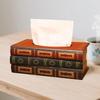Antique Book Design Tissue Box Holder 10x5.7x4inch for Car Automotive Use Accessory Handmade