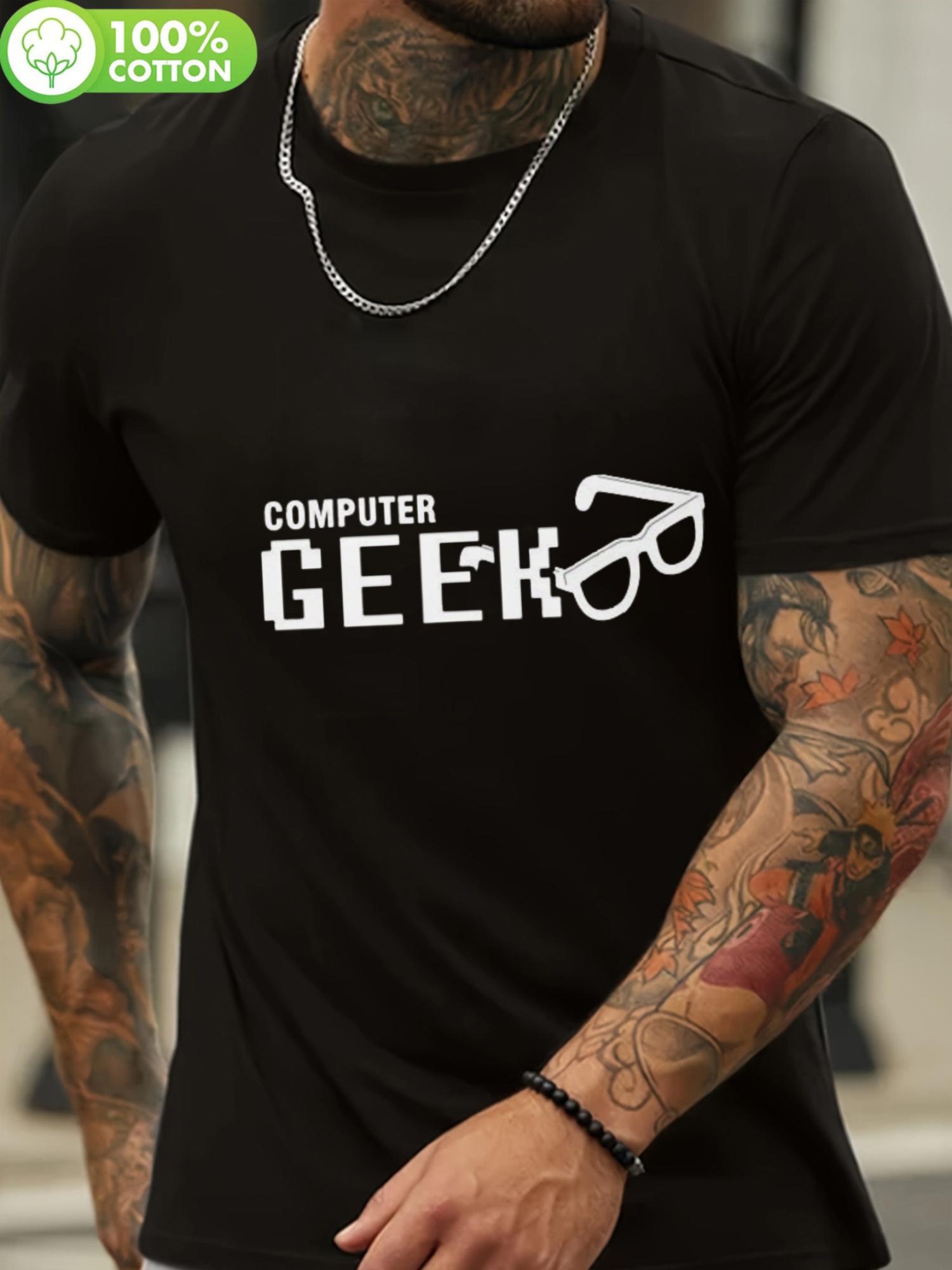 Computer Geek Graphic T-shirt - Cotton S