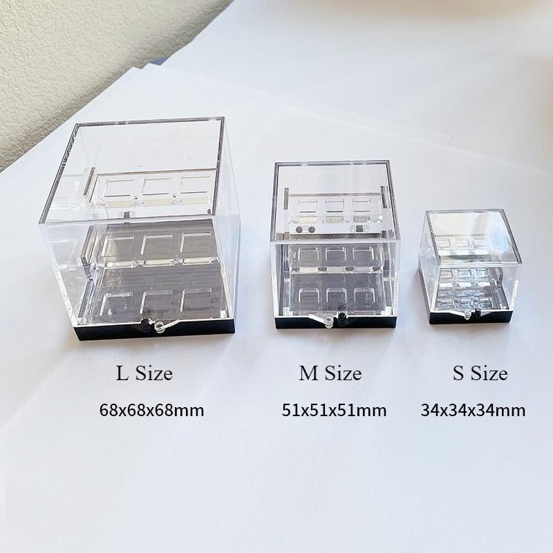 4pcs UV-Reactive Display Box for Showcasing Crystals Diamonds Gemstones Showcase Mineral Collector's Boxes Gift for Home Decor