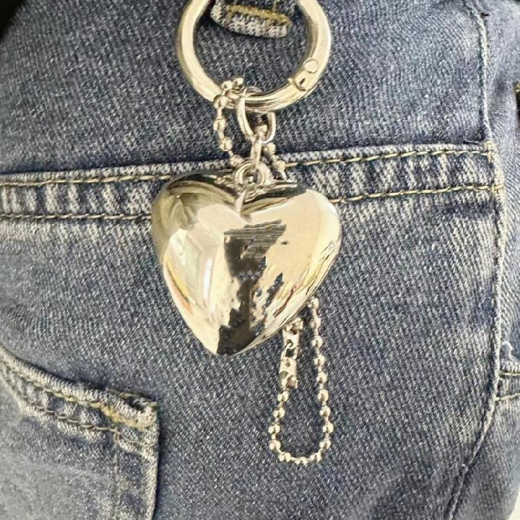 Elegant Heart Key Rings Bag Decoration Alloy Keychain Jewelry for Bags Car Keys