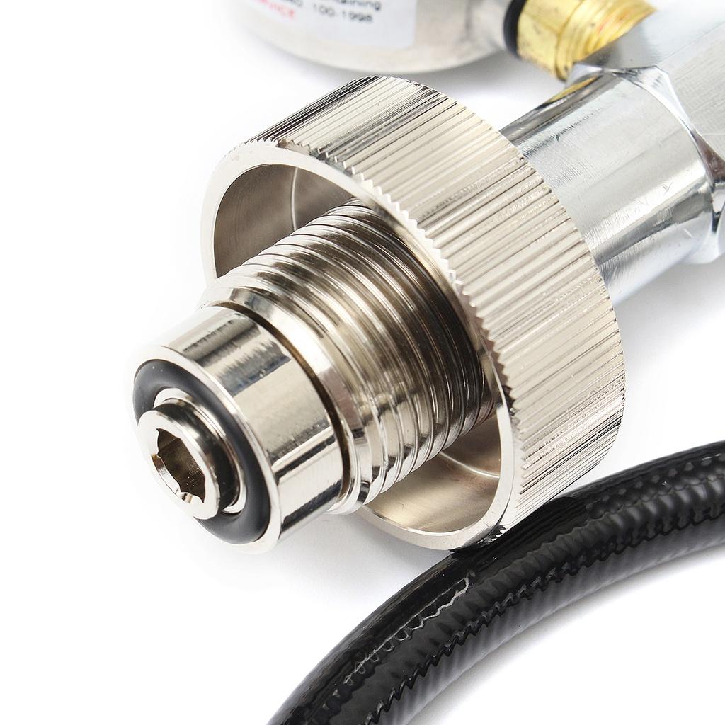 PCP Air Fill Station Filling Adaptor for 5000psi Paintball Air Rifle SCBA Paintball HPA Tank with 24" Hose Black+Silver