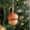 Wooden Christmas Tree Hanging Ornaments Acorn Hazelnut Colorful Christmas Ornaments Xmas Tree Decorations