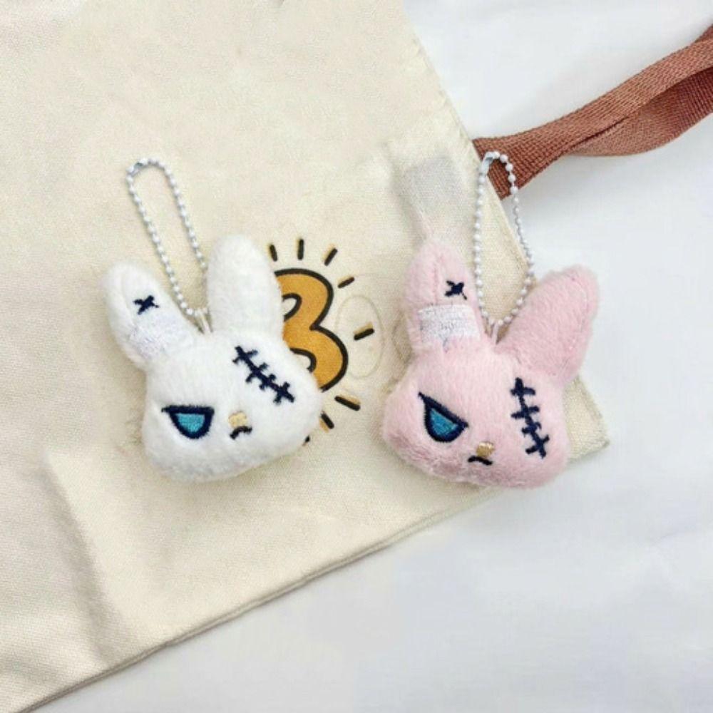 Animal Plush Rabbit Brooch Cute Halloween Key Rings Fashion Fluffy Backpack Pendant Party Gifts