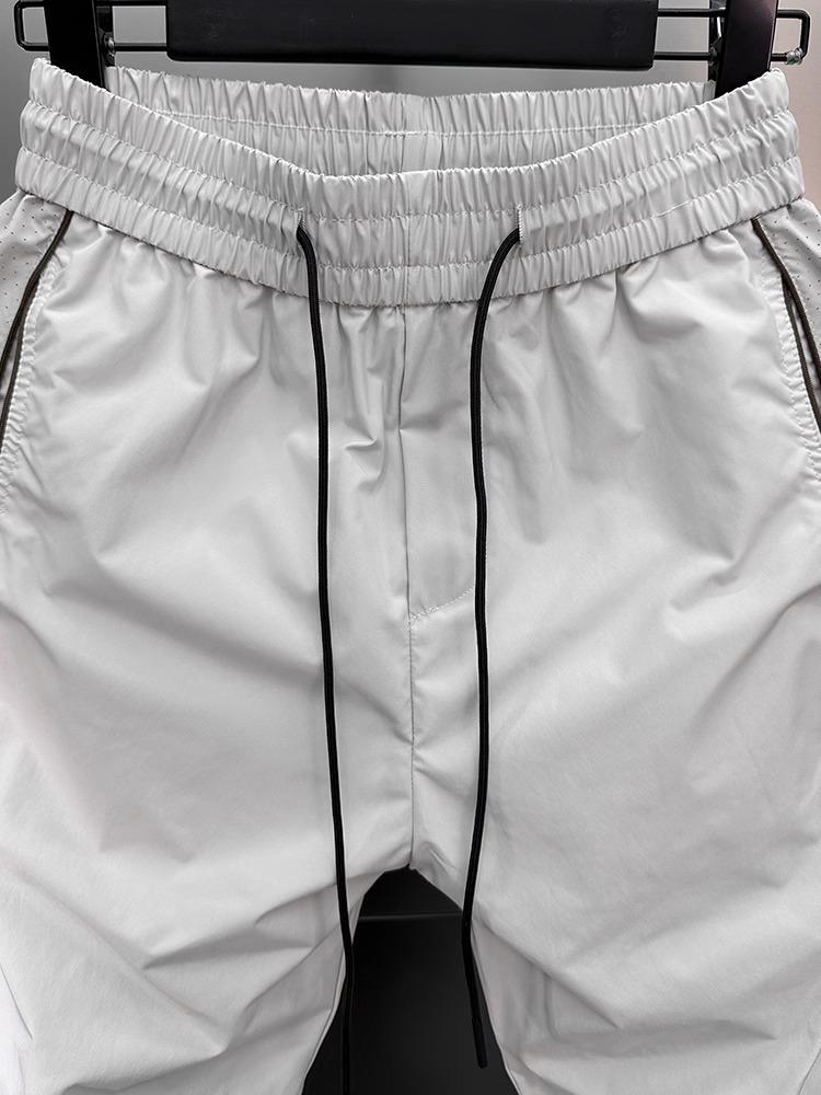 Summer Quick-Dry Breathable Harem Pants with Side Stripes and Cuffs