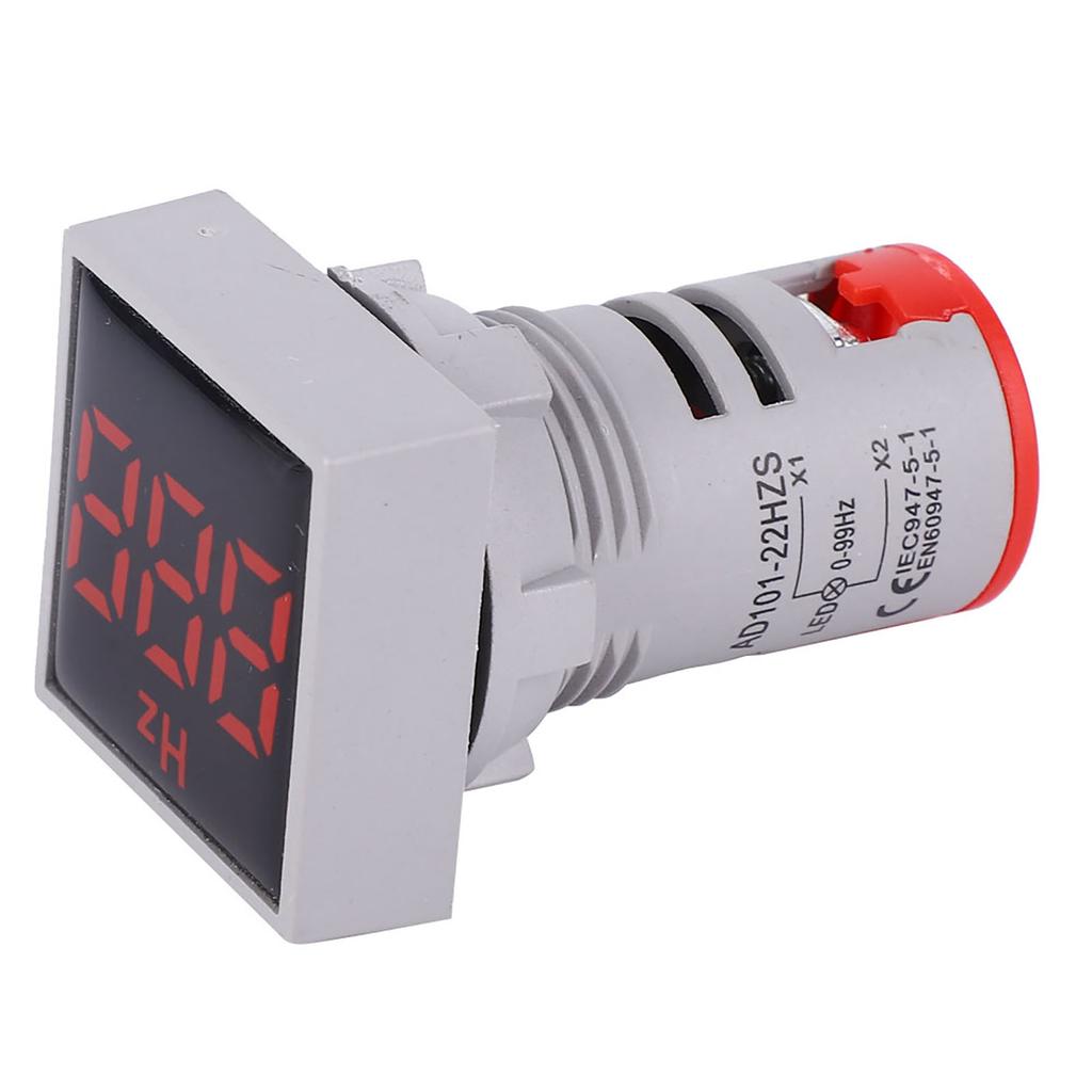 Firkantet digitalt display LED indikasjonslys AC100~380V 20~75Hz frekvensmåling(rød)