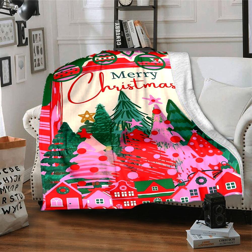 1Pc Santa Claus Reindeer Blanket Soft And Comfortable Casual Warm Camping Travel Christmas Halloween Gift M91717