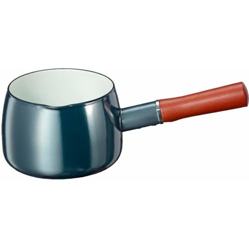 Takagi Metal Enamel Milk Pan, 14cm, 1.2L, Onyx Blue, ONB-14M