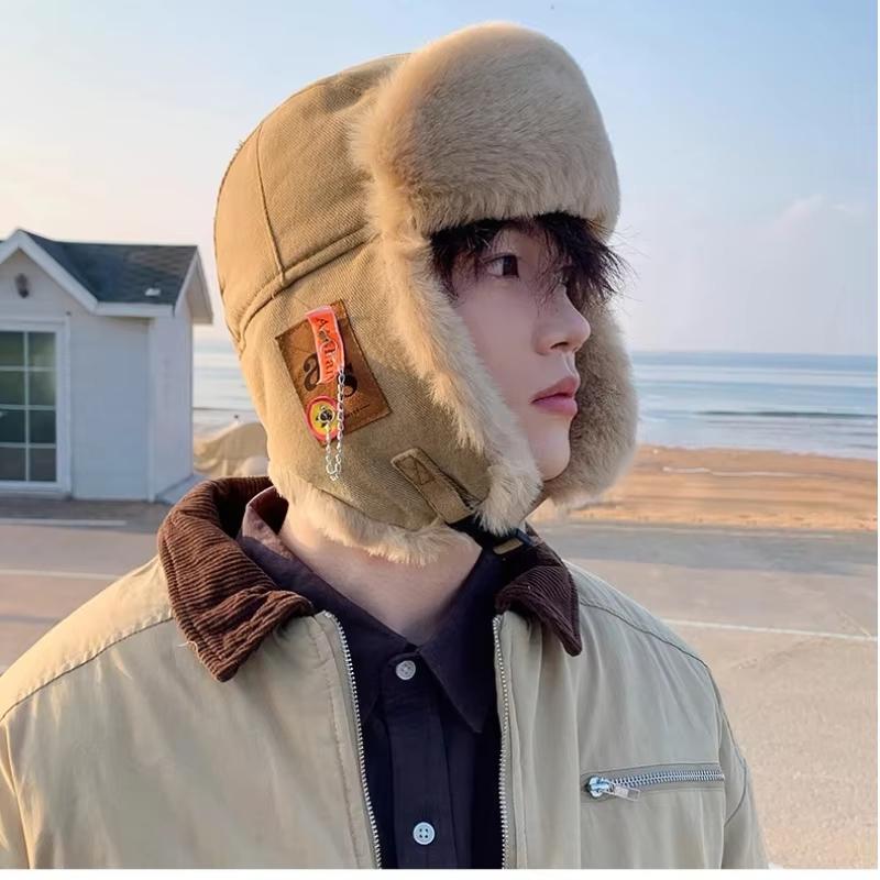 New Bomber Hat Thick Warm Fur Winter Cap for Men Women Earflap Pilot Hat Outdoor Ski Russian Fashionable Male Female Beanie Hat