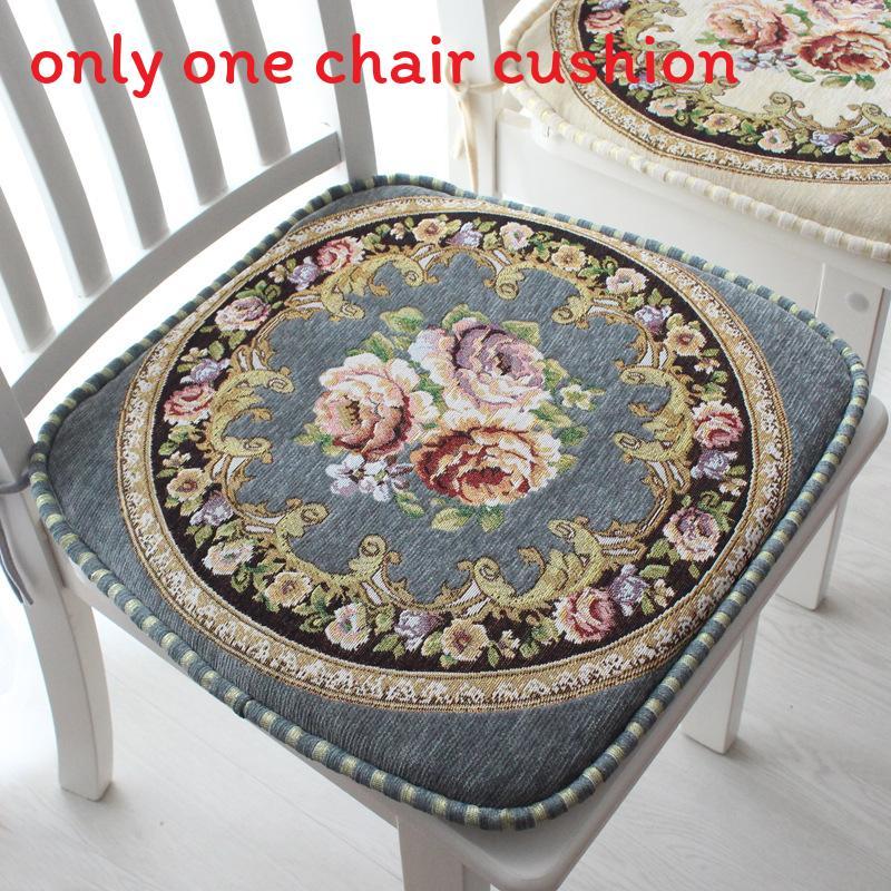 Chenille Non Slip Chair Cushion With Floral Pattern For Home Dining And Office
