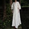 Neo-Chinese Style Jacquard and Frog Button Dress Set for Women Including a Long Waist-cinching Dress Temperament and a Cardigan Two-piece Set