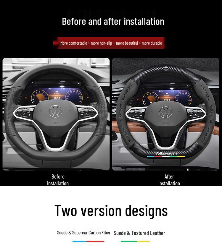 Volkswagen Teramont Stuurhoes (17-23) Suède Koolstofvezel, Universele Pasvorm voor Alle Seizoenen