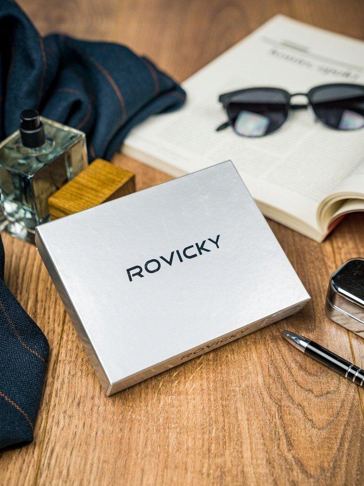 Men's Horizontal Wallet Made of Genuine Leather - Rovicky