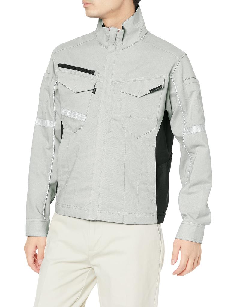 COCOS Nobuoka A-7071 Stretch Long Sleeve Jacket, Silver, SS