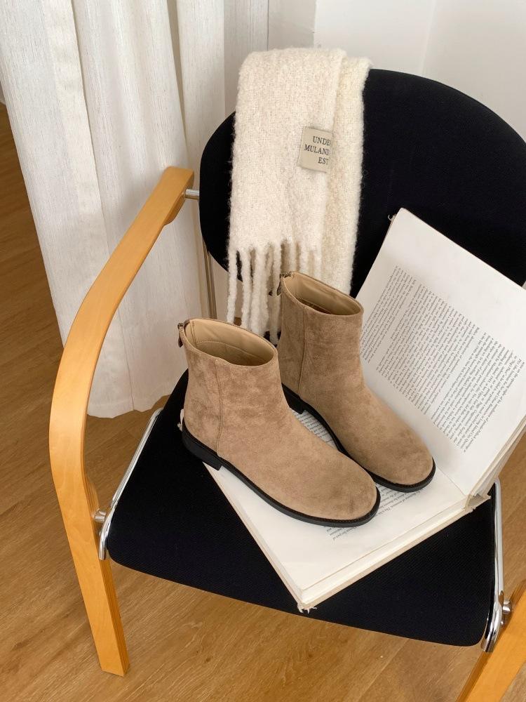 Short Boots Women's Spring and Autumn Single Boots 2025 New Thick Heel Thin Boots Autumn and Winter Chelsea Martin Boots Short and Bare Boots