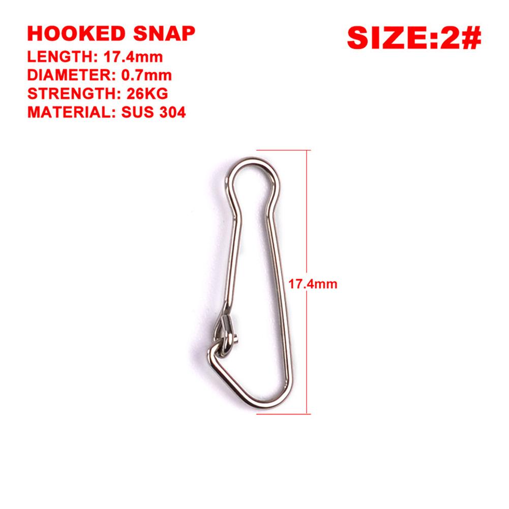 100PCS/Set Stainless Steel Fishing Pin Cucurbit Shape Hooked Snap Pin
