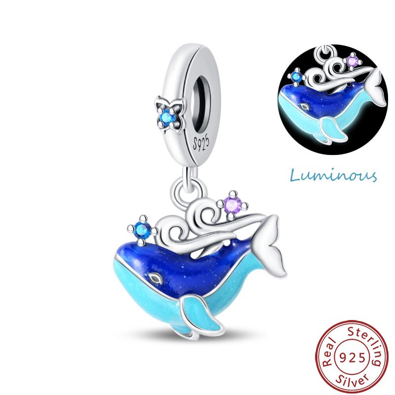 Luminous Ocean Series Copper Dolphin Turtle Octopus Charms Beads 3Mm Diy Fine Jewelry Gifts Making