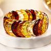 Square Beads Resin Bangle Handmade Gemstone Bracelet Retro Beaded Bracelet  for Women