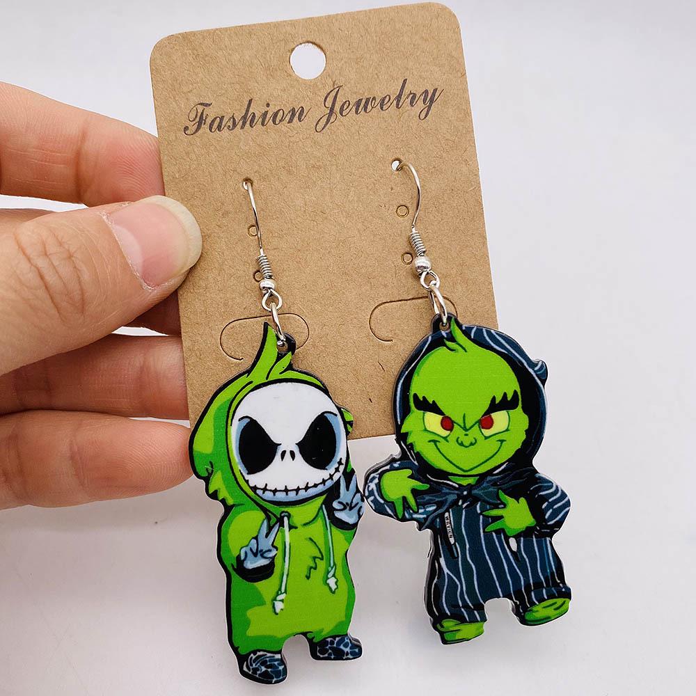 

Halloween Asymmetrical Acrylic Earrings: Nightmare Before Christmas Characters