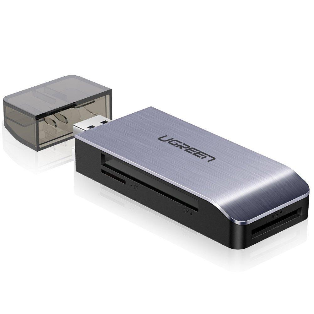 Ugreen All-in-One USB 3.0 Multi-Card Reader, Supports SD/ MicroSD/ CF/ MS, Model 50541 - Gray