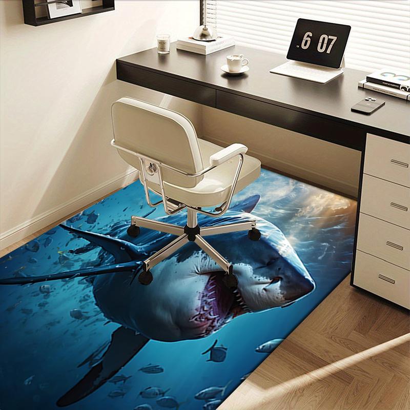 Great White Shark Chair Mat: Office Carpet, Oversized Rug for Home Decor, Sofa Mat, Desk Protector, Gift Idea for Any Room