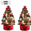 2PCS 2025 Christmas Decoration Desktop Christmas Tree Set Christmas Decoration Ornament Mini Small Christmas Tree Christmas Gift