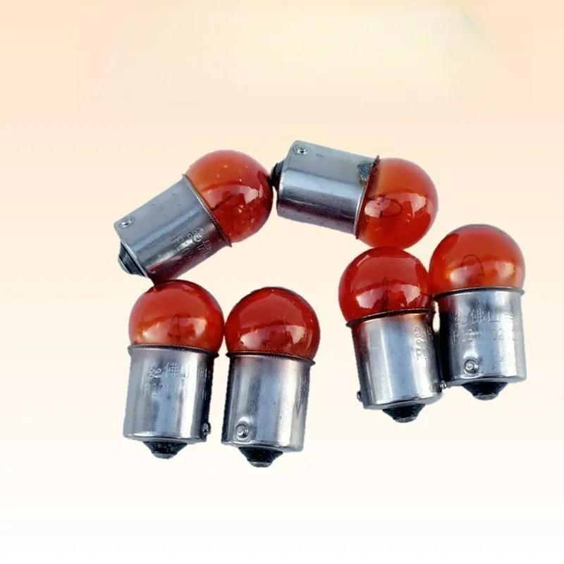 For Motor ATV Motorbike Scooter 10pcs Motorcycle Replace Lamp BA15S 12V 10W Turn Signals Light Bulb Orange