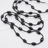 Used X643 Onyx 925 Engraved Long Necklace Design Cut Silver